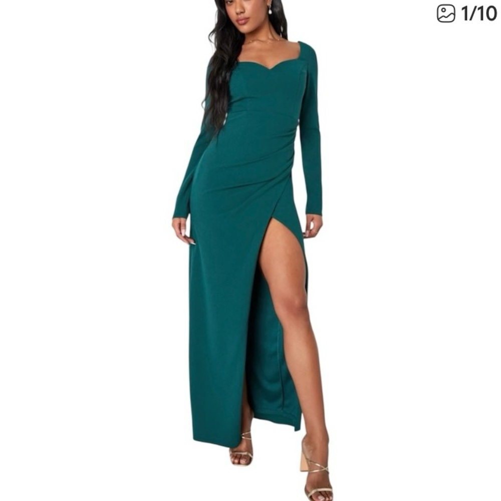 Lulu's Emerald Green Long Sleeve Maxi Dress